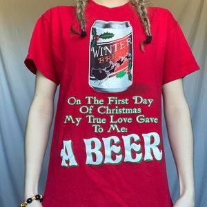 Gildan Red Shortsleeve Medium Winter Beer Holiday Beer T-Shirt